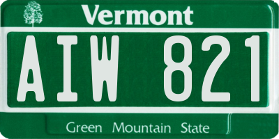 VT license plate AIW821