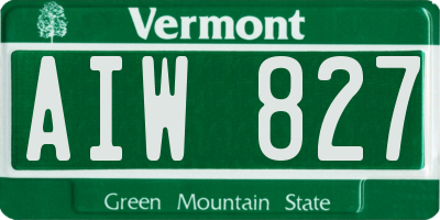 VT license plate AIW827
