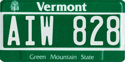 VT license plate AIW828