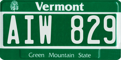 VT license plate AIW829