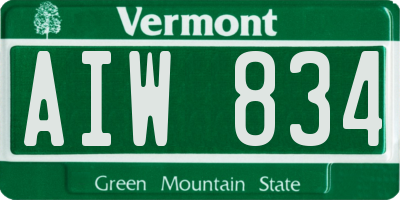VT license plate AIW834