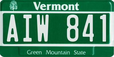 VT license plate AIW841