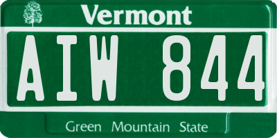 VT license plate AIW844