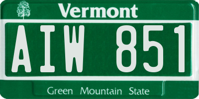 VT license plate AIW851