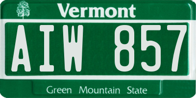VT license plate AIW857