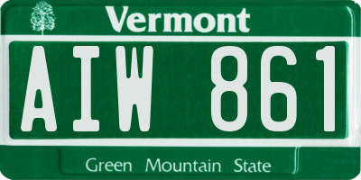 VT license plate AIW861