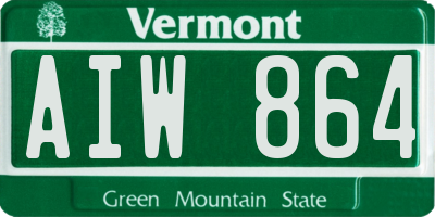 VT license plate AIW864