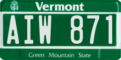 VT license plate AIW871