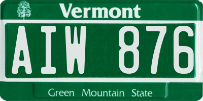 VT license plate AIW876