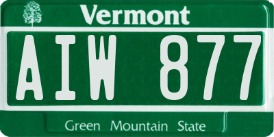 VT license plate AIW877