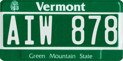 VT license plate AIW878