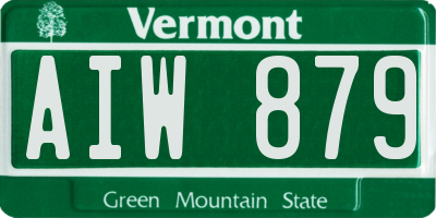 VT license plate AIW879