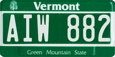 VT license plate AIW882