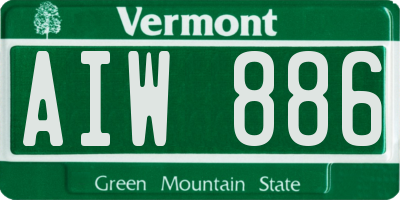 VT license plate AIW886