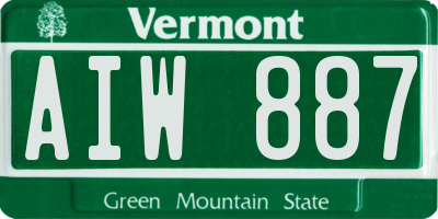 VT license plate AIW887