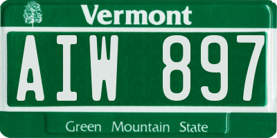 VT license plate AIW897