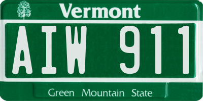 VT license plate AIW911