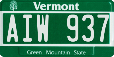 VT license plate AIW937