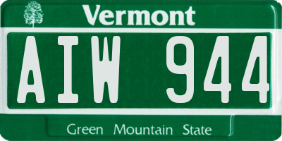 VT license plate AIW944