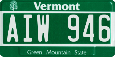 VT license plate AIW946