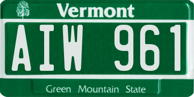 VT license plate AIW961