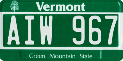 VT license plate AIW967