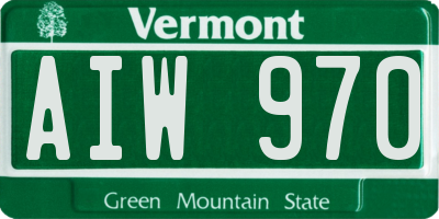 VT license plate AIW970