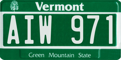 VT license plate AIW971
