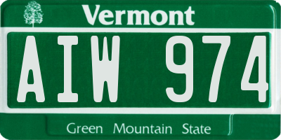 VT license plate AIW974