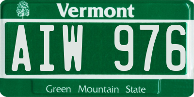 VT license plate AIW976
