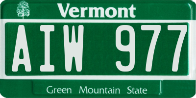 VT license plate AIW977