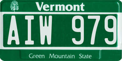 VT license plate AIW979