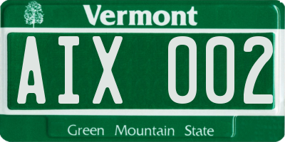 VT license plate AIX002