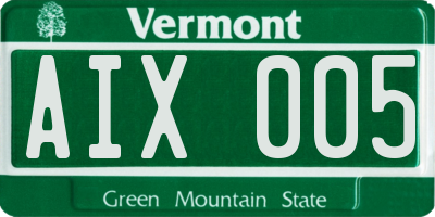 VT license plate AIX005