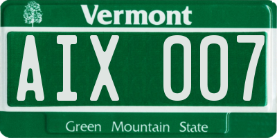 VT license plate AIX007