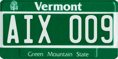 VT license plate AIX009