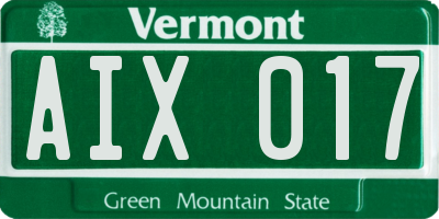 VT license plate AIX017