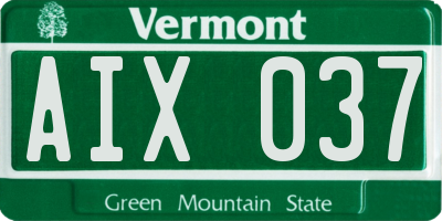 VT license plate AIX037