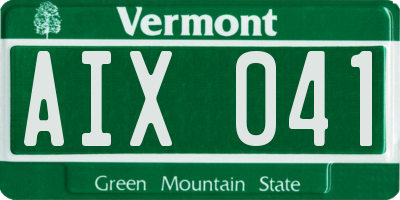 VT license plate AIX041