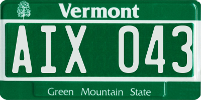 VT license plate AIX043