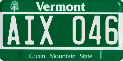 VT license plate AIX046