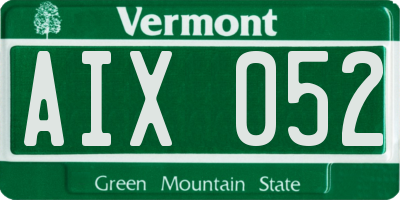 VT license plate AIX052