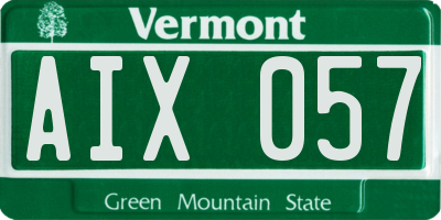 VT license plate AIX057