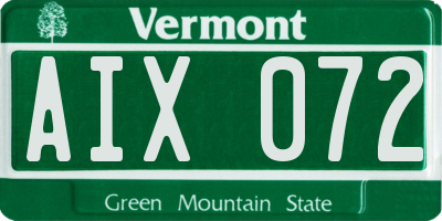 VT license plate AIX072