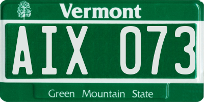 VT license plate AIX073