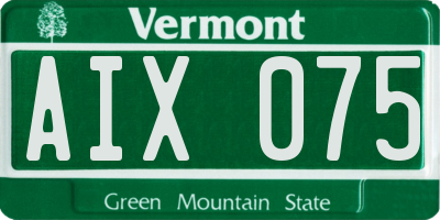 VT license plate AIX075