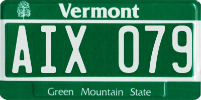 VT license plate AIX079