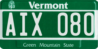 VT license plate AIX080
