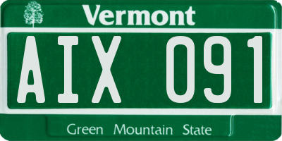 VT license plate AIX091