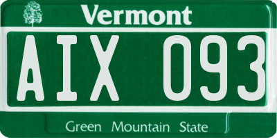 VT license plate AIX093